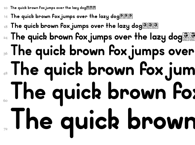 Wida Round font waterfall